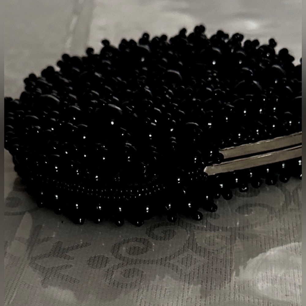 Vintage Beaded Black Purse - Picture 7 of 8